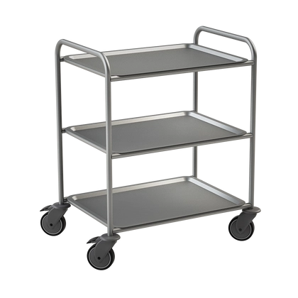 Klaro roostevabast terasest serveerimis- ja transpordikärud